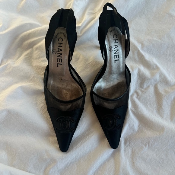 🔥 Rare Vintage Chanel Mesh Slingback - Picture 3 of 9